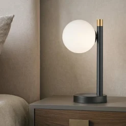 Abat Jour-Miloox Abat jour camera da letto pomi dimmerabile sfera vetro sfera bianca
