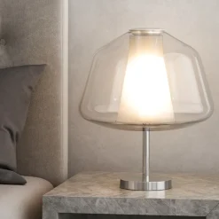 Abat Jour-Top Light Abat jour camera da letto moderna to plight vetro trasparente