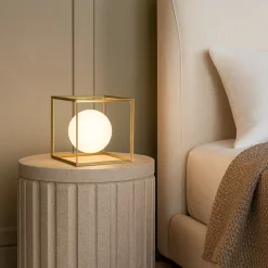 Abat Jour-Perenz Illuminazione Abat-jour da comodino cube perenz oro sfera vetro