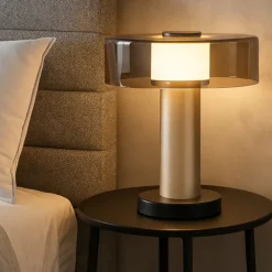 Abat Jour-Selezionato da Mazzolaluce Abat jour da comodino design oro sabbiato per camera da letto