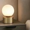 Abat Jour-Ideal Lux Abat-jour da comodino perlage tl1 metallo ottone vetro bianco