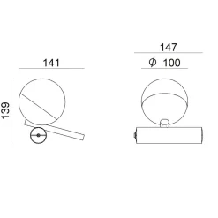 Abat Jour-Linea Light Abat jour da comodino led 6w 3000k bianca rossini tab codice ca148fwhwdi