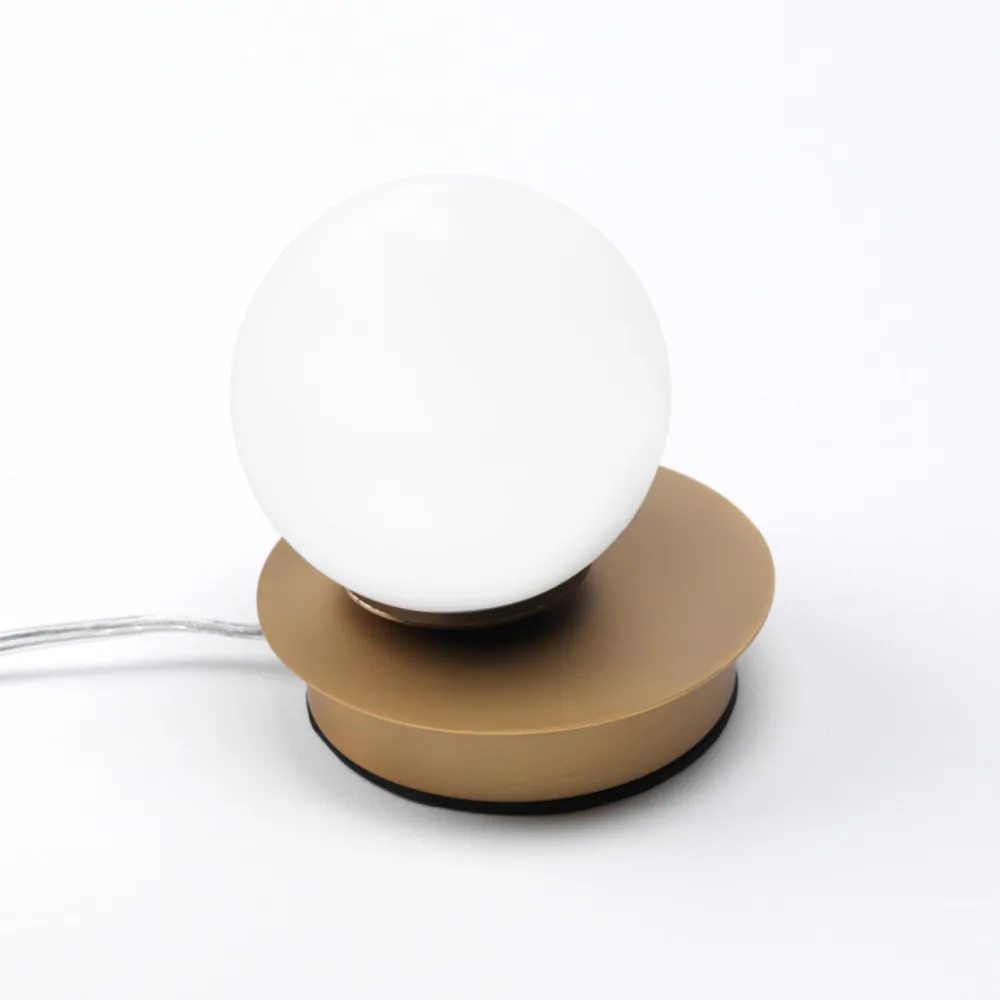Abat Jour-Vivida International Abat-jour da comodino moderna oro vetro bianco led 4w 3000k vivida pearl