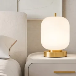 Abat Jour-Selezionato da Mazzolaluce Abat-jour da comodino oro vetro bianco per camera da letto