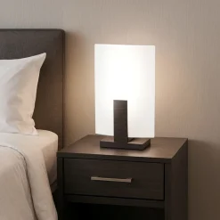 Abat Jour-Top Light Abat jour da comodino per camera da letto moderna legno wenge