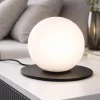 Abat Jour-Ondaluce Abatjour da comodino snail nera sfera vetro bianco