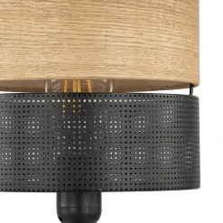 Abat Jour-Selezionato da Mazzolaluce Abat-jour lampada da comodino nero quercia per camera da letto moderna