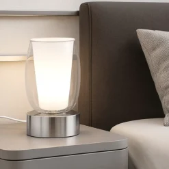 Abat Jour-Selezionato da Mazzolaluce Abat jour lampada da comodino cromo design vetro trasparente