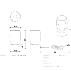 Abat Jour-Selezionato da Mazzolaluce Abat jour lampada da comodino cromo design vetro trasparente