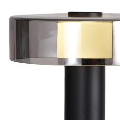 Abat Jour-Selezionato da Mazzolaluce Abat jour lampada da comodino moderna nero fume