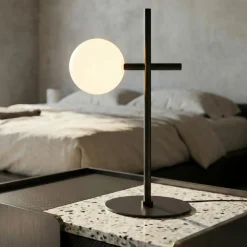 Abat Jour-Selezionato da Mazzolaluce Abat-jour lampada da comodino moderna nera per camera da letto