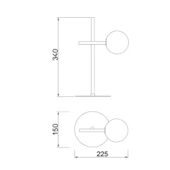 Abat Jour-Selezionato da Mazzolaluce Abat-jour lampada da comodino moderna nera per camera da letto