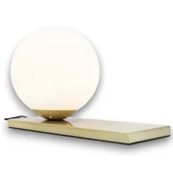 Abat Jour-Selezionato da Mazzolaluce Abat-jour lampada da comodino oro sfera bianca moderna