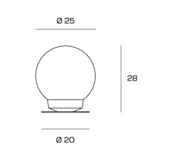 Abat Jour-Miloox Abat jour lampada da comodino sfera 25cm di vetro jotto