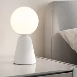 Abat Jour-Selezionato da Mazzolaluce Abat-jour lampada da comodino bianca sfera di vetro moderna