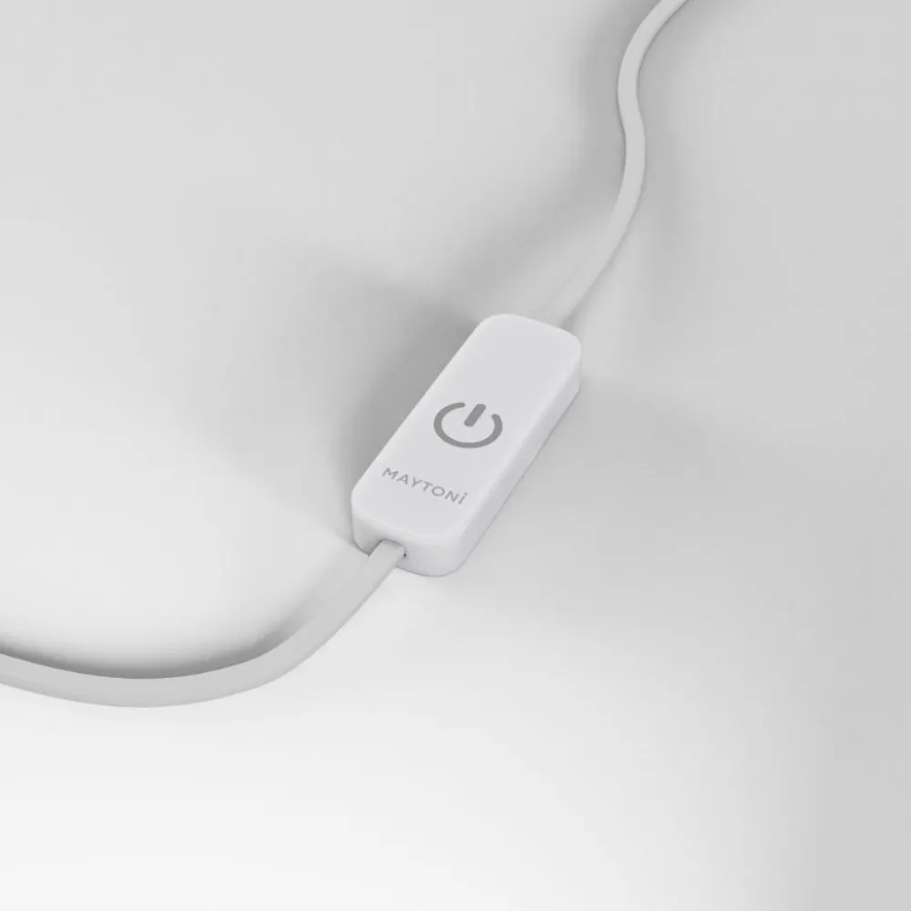 Abat Jour-Maytoni Abat-jour lampada da comodino spirito vetro bianco led 3000k