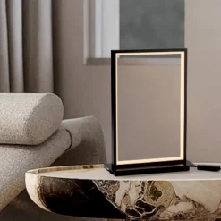 Abat Jour-Selezionato da Mazzolaluce Abat-jour lampada da comodino moderna led 3200k rettangolare nera