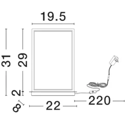 Abat Jour-Selezionato da Mazzolaluce Abat-jour lampada da comodino moderna led 3200k rettangolare nera