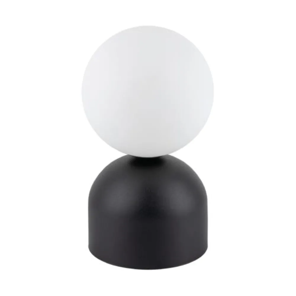 Abat Jour-Selezionato da Mazzolaluce Abat-jour lampada da comodino nera sfera di vetro bianco design moderna