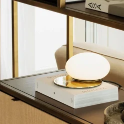 Abat Jour-Ideal Lux Abat-jour lampada ninfea tl1 ottone da comodino