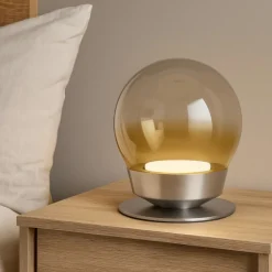 Abat Jour-Miloox Abat-jour lampada jotto moderna vetro trasparente ambra