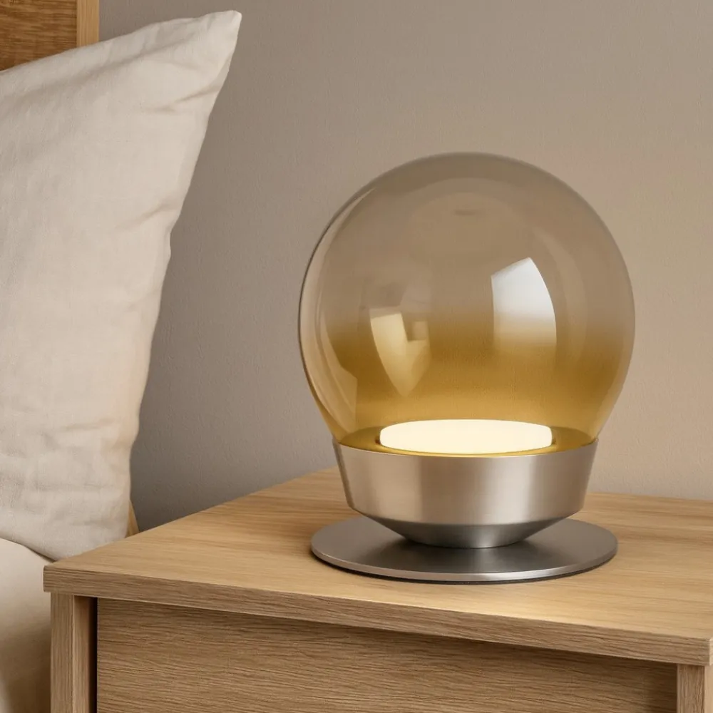 Abat Jour-Miloox Abat-jour lampada jotto moderna vetro trasparente ambra