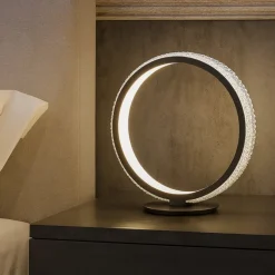 Abat Jour-Selezionato da Mazzolaluce Abat-jour led lampada da comodino cerchio moderna nera