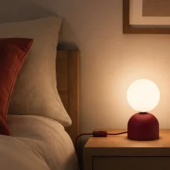 Abat Jour-Selezionato da Mazzolaluce Abat-jour moderna rossa sfera bianca lampada da comodino