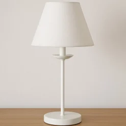 Abat Jour-Perenz Illuminazione Abat-jour shabby chic bianco lampada comodino ducale