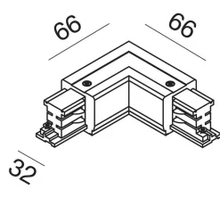 Illuminazione A Binario-Gea Luce Accessori gea giunto a l per connessione elettrica meccanica binario trifase bianco