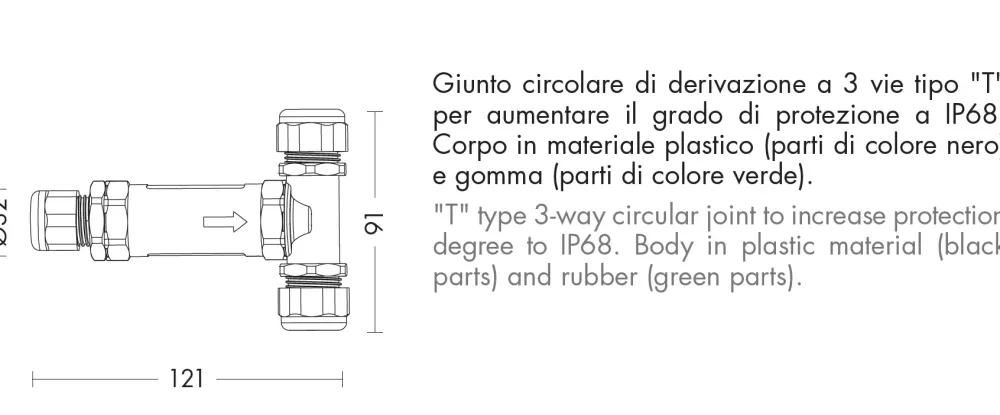 Accessori-Selezionato da Mazzolaluce Accessori giunto circolare di derivazione a 3 vie tipo t