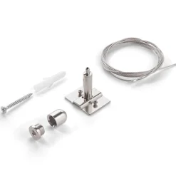 Illuminazione A Binario-Ideal Lux Accessorio kit cavo singolo acciaio senza rosone binario a sospensione bianco monofase ego