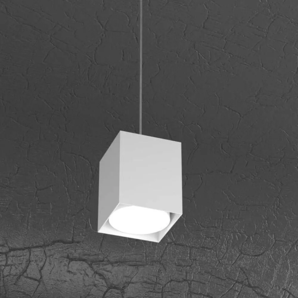Illuminazione A Binario-Selezionato da Mazzolaluce Accessorio kit lampada a sospensione cubo bianco per binario monofase