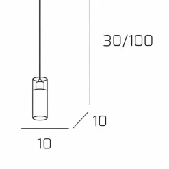 Illuminazione A Binario-Selezionato da Mazzolaluce Accessorio kit lampada cilindro a sospensione per binario nero