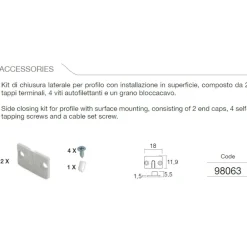 Accessori-Selezionato da Mazzolaluce Accessori 98063 tappi di chiusura per profilo alluminio 98061