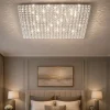 Plafoniere Moderne-Ideal Lux Admiral pl8 grande plafoniera per camera da letto quadrata con cristalli