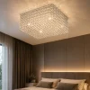Plafoniere Moderne-Ideal Lux Admiral pl6 plafoniera per camera da letto quadrata cromata cristalli trasparenti