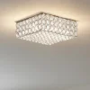 Plafoniere Moderne-Ideal Lux Admiral pl4 plafoniera quadrata cromo cristalli trasparenti