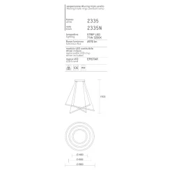 Lampadari Moderni-Affralux aluring nero lampadario led 71w 3000k cerchi moderno