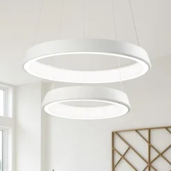 Lampadari Moderni-Affralux anelli diodi lampadario led 54w 3200k particolare bianco moderno