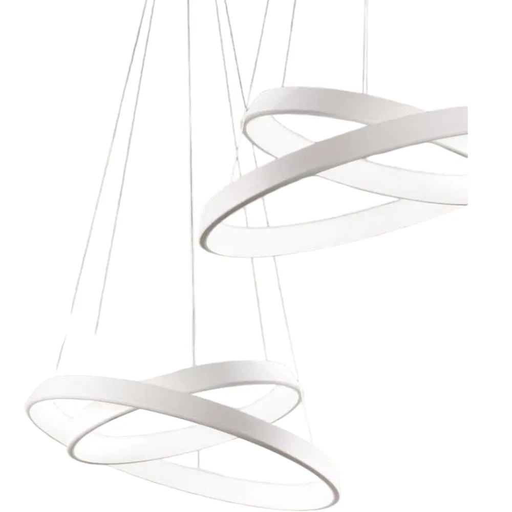 Lampadari Moderni-Affralux anelli diodi lampadario led 54w 3200k particolare bianco moderno
