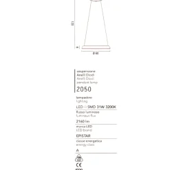 Lampadari Moderni-Affralux anelli diodi lampadario moderno led 35w 3200k
