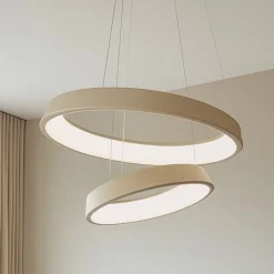 Lampadari Moderni-Affralux anelli diodi sabbia lampadario cerchi led 54w 3200k tortora