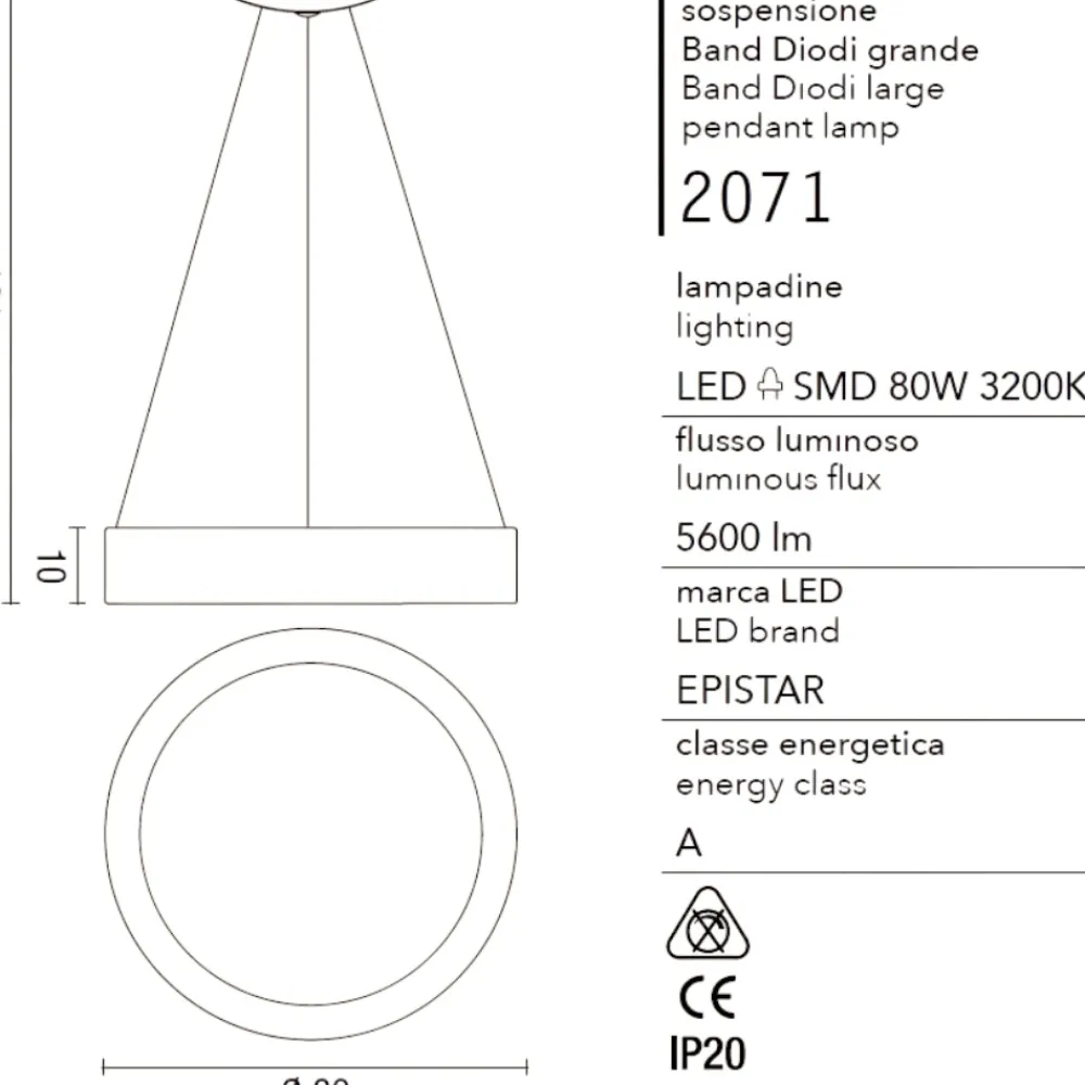 Lampadari Moderni-Affralux band diodi cerchio bianco 80cm lampadario moderno da soggiorno