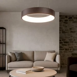 Lampadari Moderni-Affralux band diodi 80cm lampadario cerchio marrone caffe