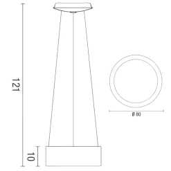 Lampadari Moderni-Affralux band diodi 80cm lampadario cerchio marrone caffe