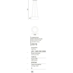Lampadari Moderni-Affralux band diodi 45cm lampadario led 25w 3000k bianco moderno