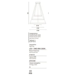 Lampadari Moderni-Affralux band diodi lampadario moderno cerchi led sabbia
