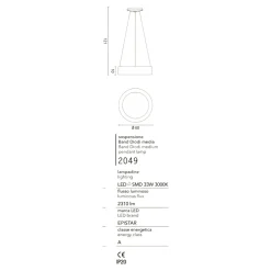 Lampadari Moderni-Affralux band diodi lampadario cerchio 60cm marrone caffe