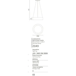 Lampadari Moderni-Affralux band diodi lampadario 60cm cerchio bianco led 3200k